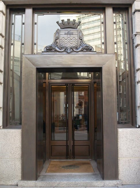 Bronze restoration of doors at County Hall London